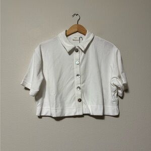 NWT NIA White Cropped Shirt